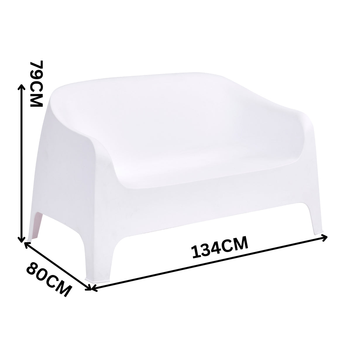 Marquee 4pc Outdoor Sofa Chair Lounge Coffee Table Set White