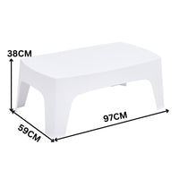 Marquee 4pc Outdoor Sofa Chair Lounge Coffee Table Set White