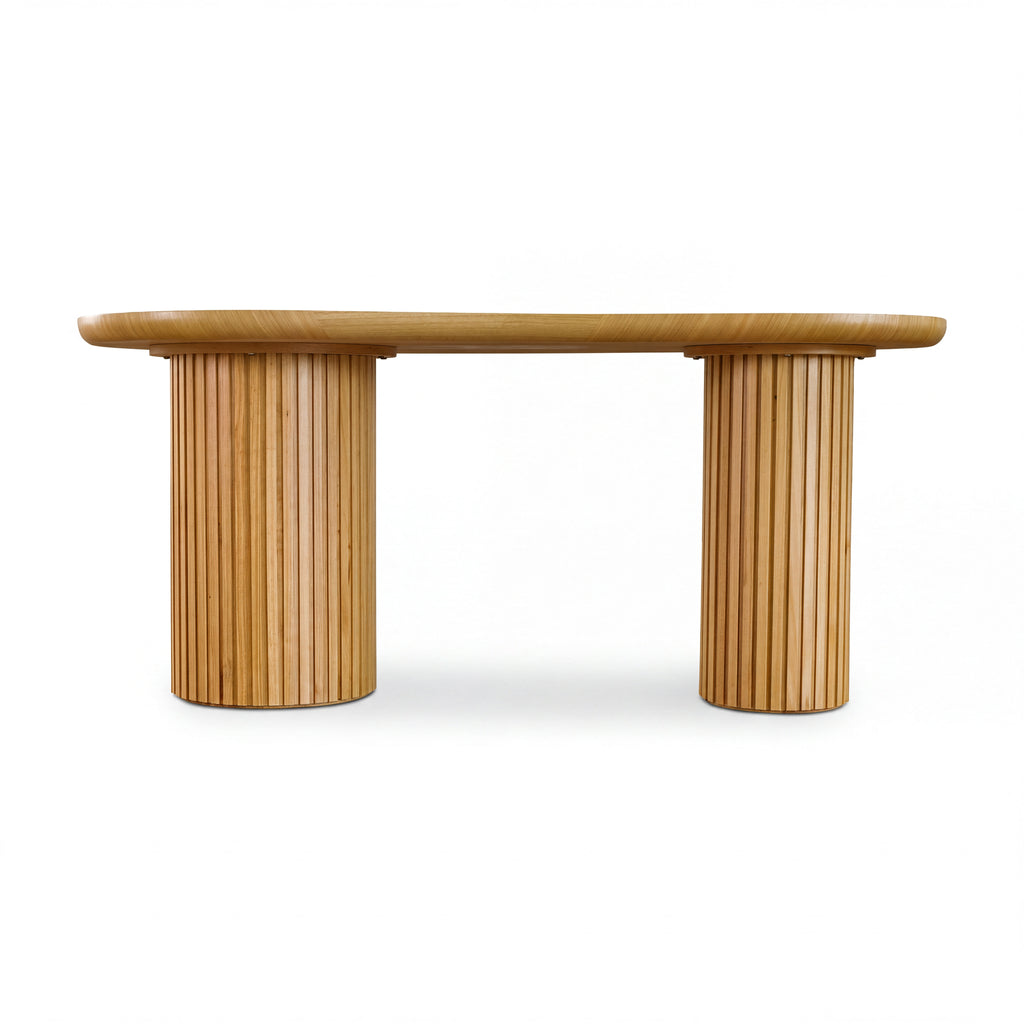Marty 170cm Home Office Desk Natural, front view on a white background