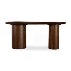 Marty 170cm Home Office Desk Walnut, front view on a white background