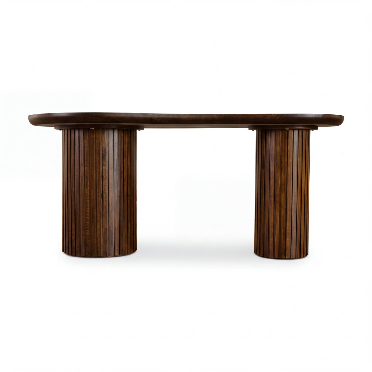 Marty 170cm Home Office Desk Walnut, front view on a white background