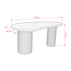Marty 170cm Home Office Desk Walnut, dimension drawing: 170 cm wide, 87 cm deep, 75 cm high