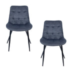 Mary 2pc Set Fabric Dining Chair Grey