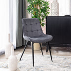Mary 2pc Set Fabric Dining Chair Grey