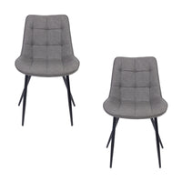 Mary 2pc Set PU Dining Chair Grey