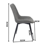 Mary 2pc Set PU Dining Chair Grey
