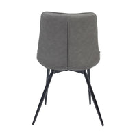 Mary 2pc Set PU Dining Chair Grey