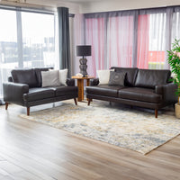 Matilda 2 + 3 Seater Leather Sofa Set Chocolate 