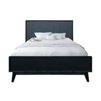 Matilda 4pc King Bed Suite Bedside Tallboy Frame Set Black
