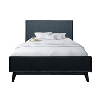 Matilda 4pc King Bed Suite Bedside Tallboy Frame Set Black