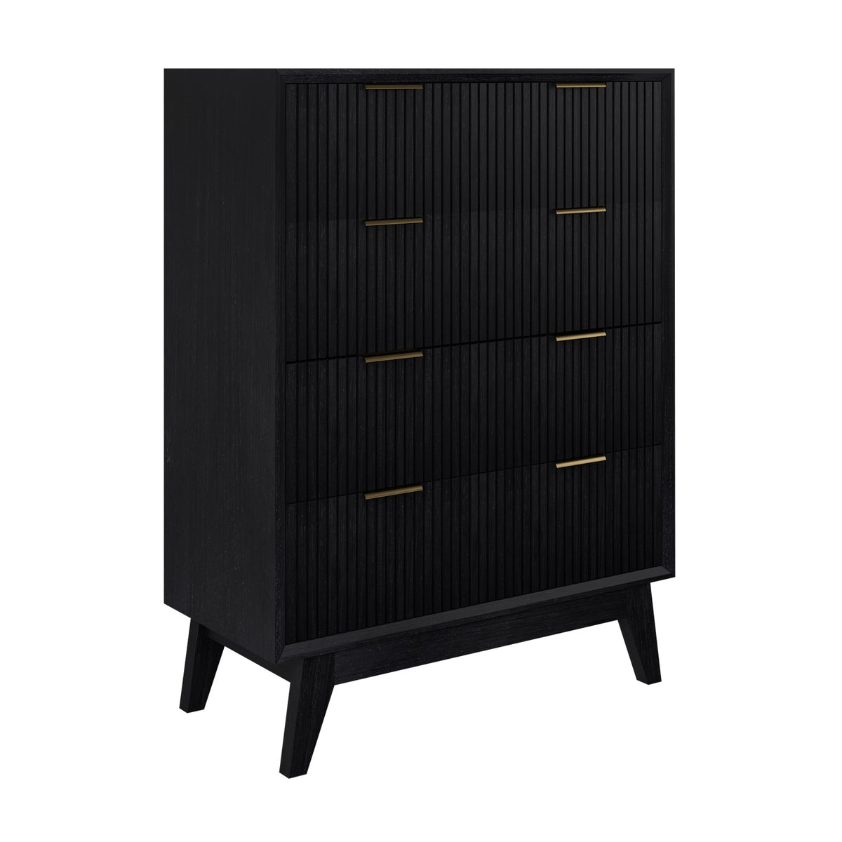 Matilda 4pc King Bed Suite Bedside Tallboy Frame Set Black