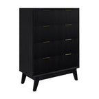 Matilda 4pc King Bed Suite Bedside Tallboy Frame Set Black