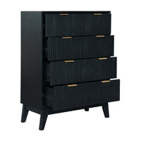 Matilda 4pc King Bed Suite Bedside Tallboy Frame Set Black
