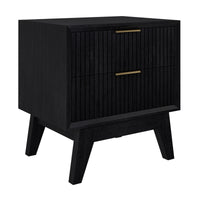 Matilda 4pc King Bed Suite Bedside Tallboy Frame Set Black