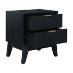 Matilda 4pc King Bed Suite Bedside Tallboy Frame Set Black