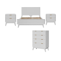 Matilda 4pc King Bed Suite Bedside Tallboy Frame Set White