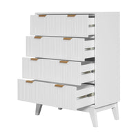 Matilda 4pc King Bed Suite Bedside Tallboy Frame Set White