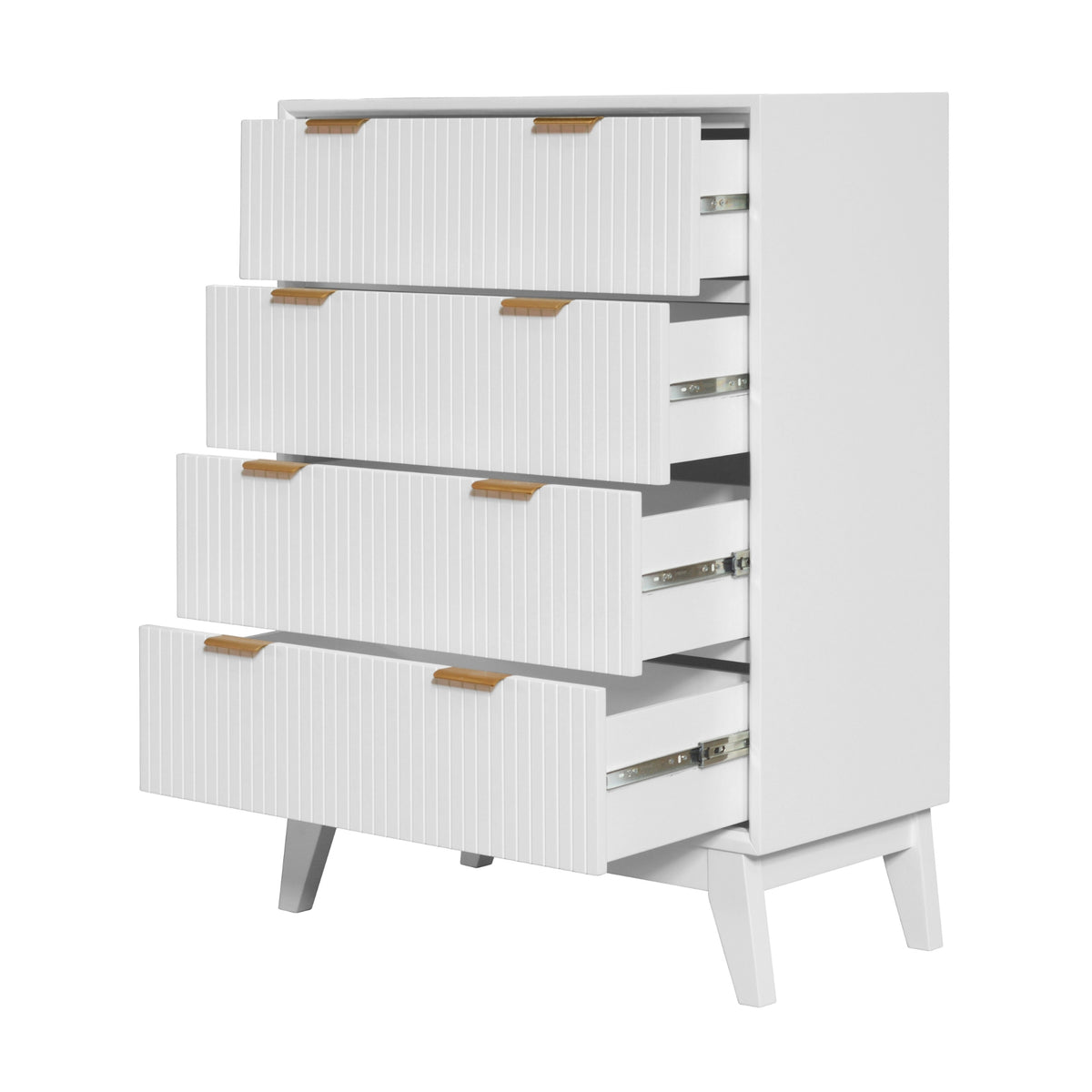 Matilda 4pc King Bed Suite Bedside Tallboy Frame Set White
