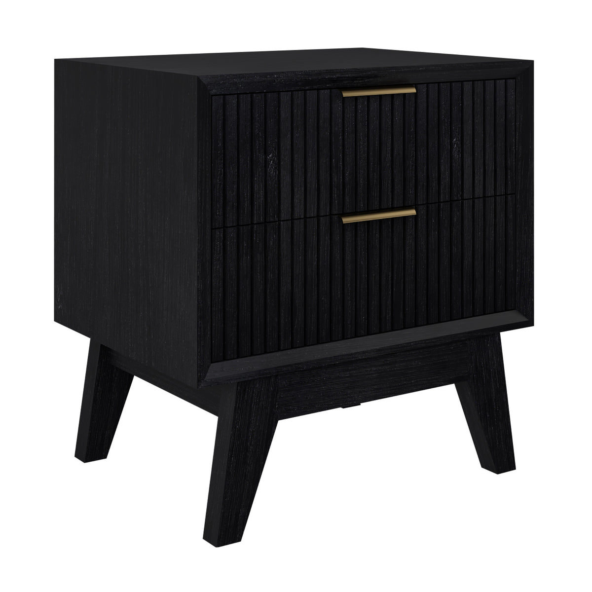 Matilda 4pc Queen Bed Suite Bedside Tallboy Frame Set Black