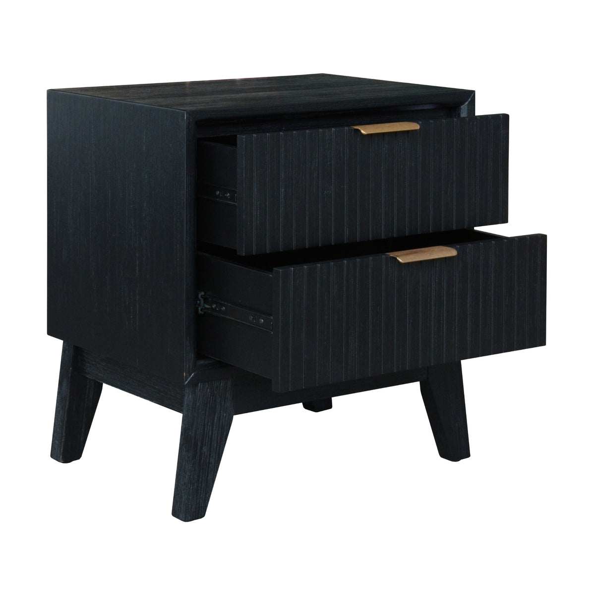 Matilda 4pc Queen Bed Suite Bedside Tallboy Frame Set Black