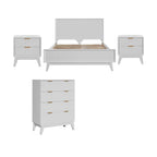 Matilda 4pc Queen Bed Suite Bedside Tallboy Frame Set White