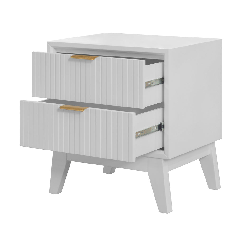 Matilda 4pc Queen Bed Suite Bedside Tallboy Frame Set White