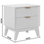 Matilda 4pc Queen Bed Suite Bedside Tallboy Frame Set White