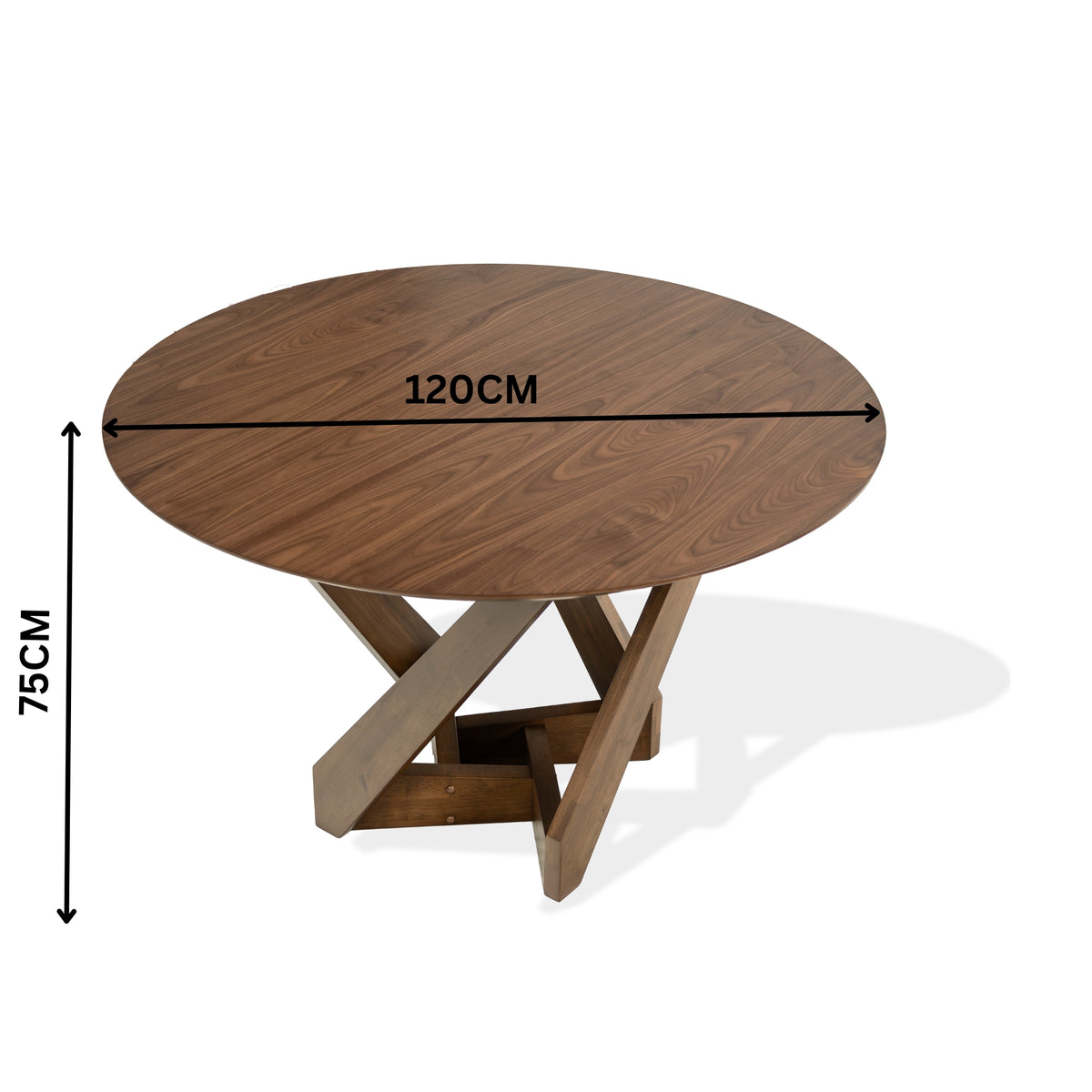 Mattia 120cm Round Dining Table Walnut – Divano Furniture