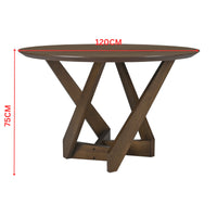 Mattia 120cm Round Dining Table Walnut