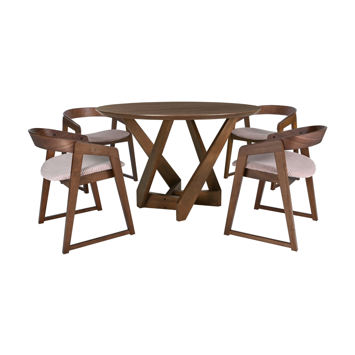 Mattia 120cm Round Dining Table Walnut