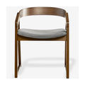 Mattia 2pc Set Dining Chair Grey Fabric Seat Walnut