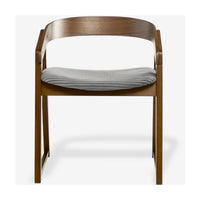 Mattia 2pc Set Dining Chair Grey Fabric Seat Walnut