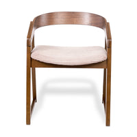 Mattia 2pc Set Dining Chair Mauve Pink Fabric Seat Walnut