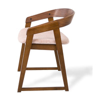 
Mattia 2pc Set Dining Chair Mauve Pink Fabric Seat Walnut
