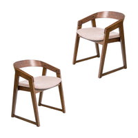 
Mattia 2pc Set Dining Chair Mauve Pink Fabric Seat Walnut