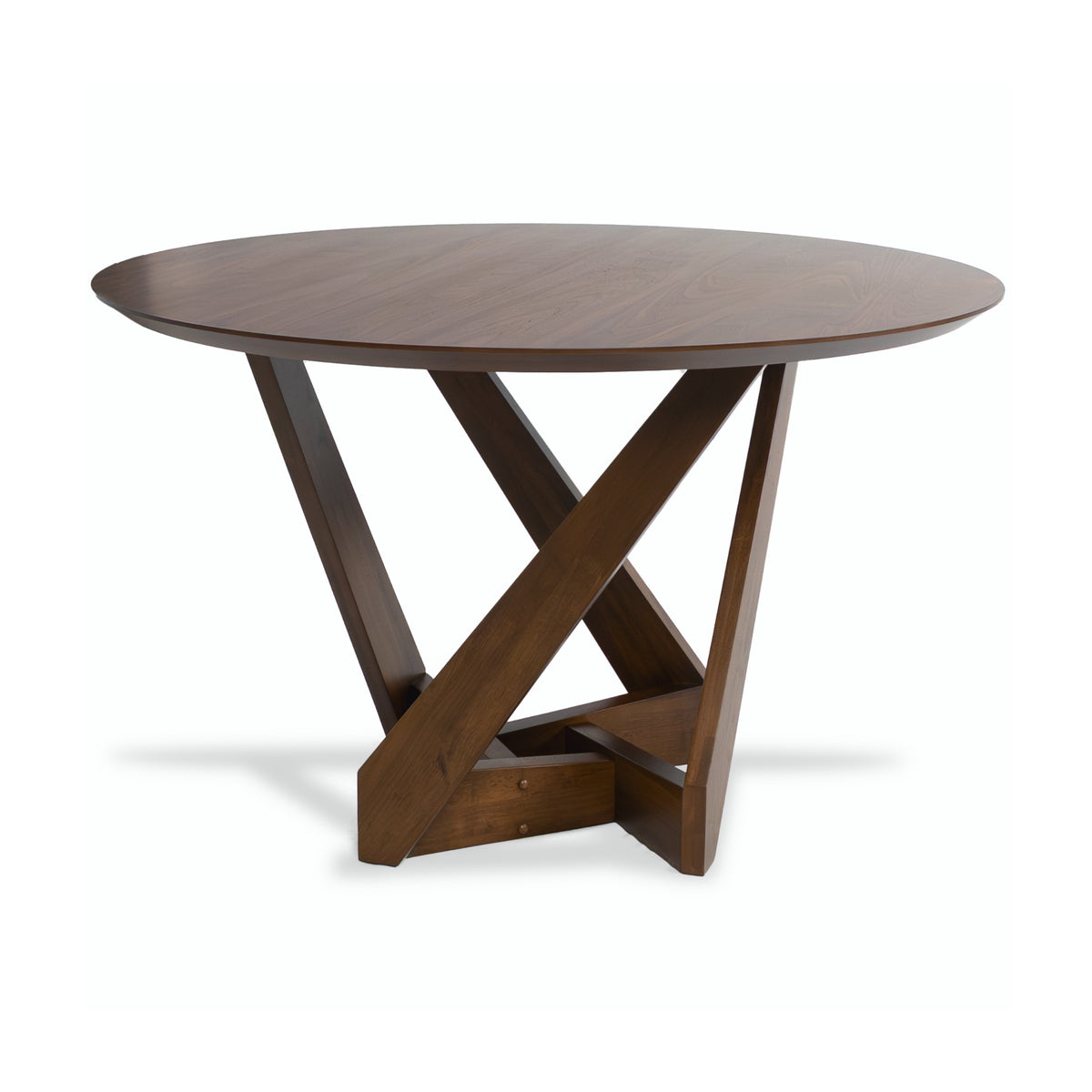 Mattia 5pc 120cm Round Dining Table Set Mauve Pink Fabric Seat Chair Walnut