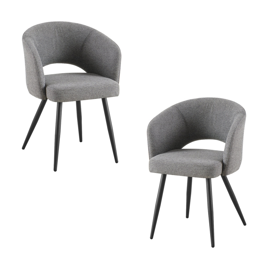 Matz 2pc Set Fabric Dining Table Grey