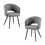 Matz 2pc Set Fabric Dining Table Grey