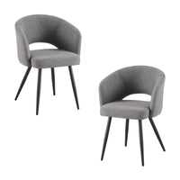 Matz 2pc Set Fabric Dining Table Grey