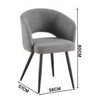 Matz 2pc Set Fabric Dining Table Grey
