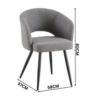 Matz 2pc Set Fabric Dining Table Grey