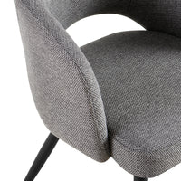 Matz 2pc Set Fabric Dining Table Grey