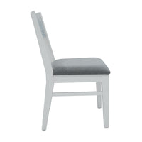Maui 2pc Set Dining Chair Grey Fabric Seat White