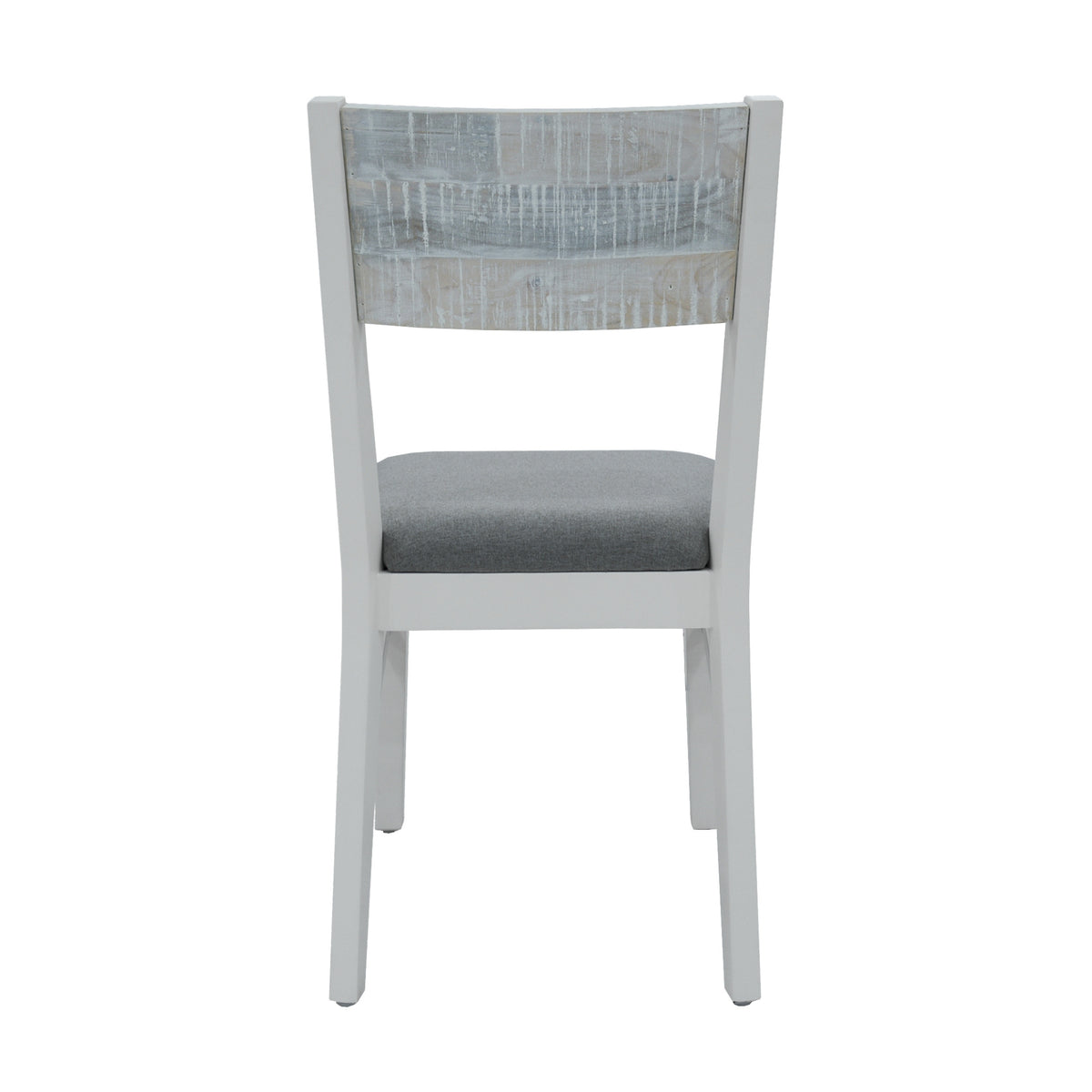 Maui 2pc Set Dining Chair Grey Fabric Seat White