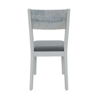 Maui 2pc Set Dining Chair Grey Fabric Seat White