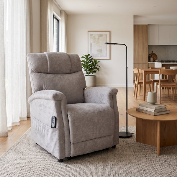 Mavic Dual Motor 150kgs Recliner Lift Chair Taupe Grey