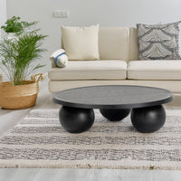 Maxine 100cm Round Coffee Table Black