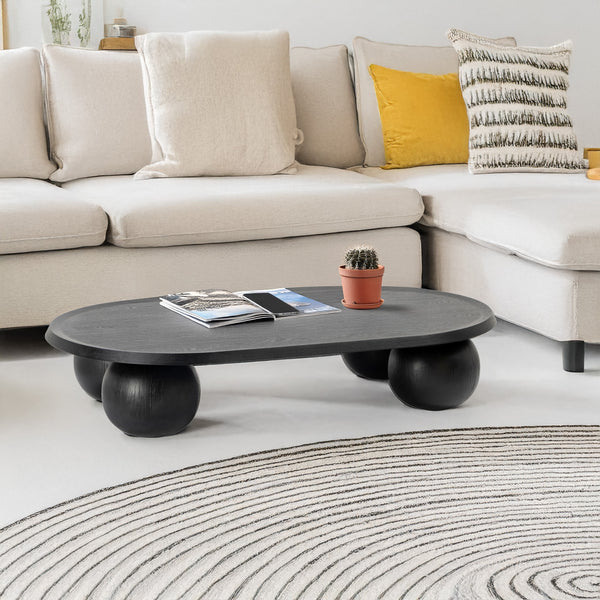Maxine 140cm Oval Coffee Table Black
