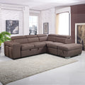 Maxis 4 Seater Corner Modular Sofa Bed Lounge RHF Chaise Storage Ottoman Brown