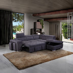 Maxis 4 Seater Corner Modular Sofa Bed Lounge RHF Chaise Storage Ottoman Charcoal
